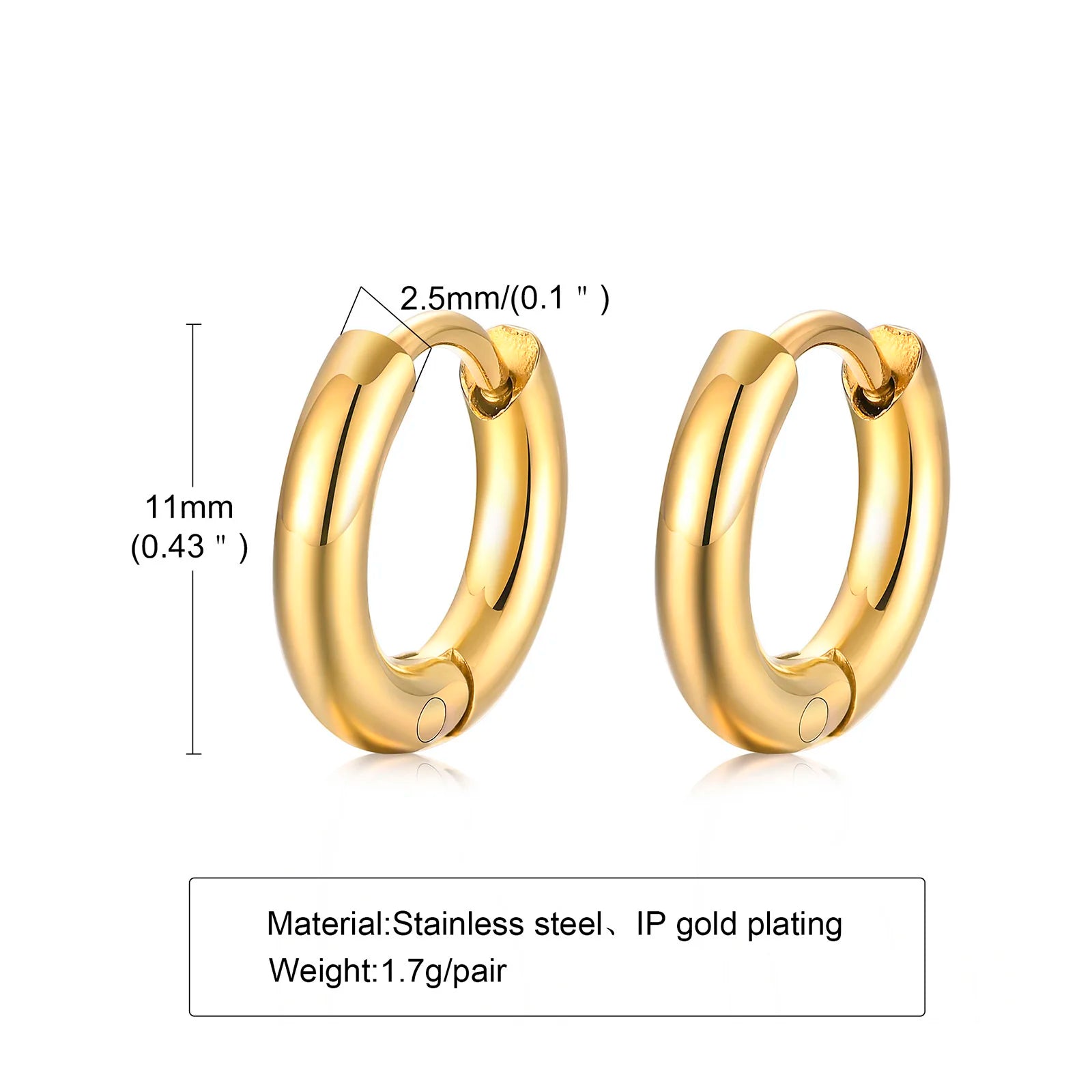Minimal Hoop Earring — Stainless Steel