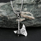 Viking Steel Pendant Vintage Warrior Axe Vegvisir