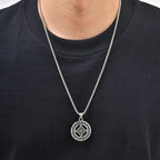 Celtic Knot Round Pendant Necklace — Stainless Steel