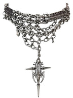 Alternative Copper Skull Thorn Choker - Jewelry Accessories for Women and Men, Spiked Pendant Necklace, Bold Unisex