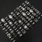 12/24/48/100Pieces Vintage Punk Rings Set For Women Men Mix Style Hip Hop Heart Snake Skull Eye Finger Ring Jewelry