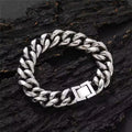 10mm Polished Cuban Chain Bracelet — Stainless Steel