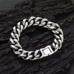10mm Polished Cuban Chain Bracelet — Stainless Steel