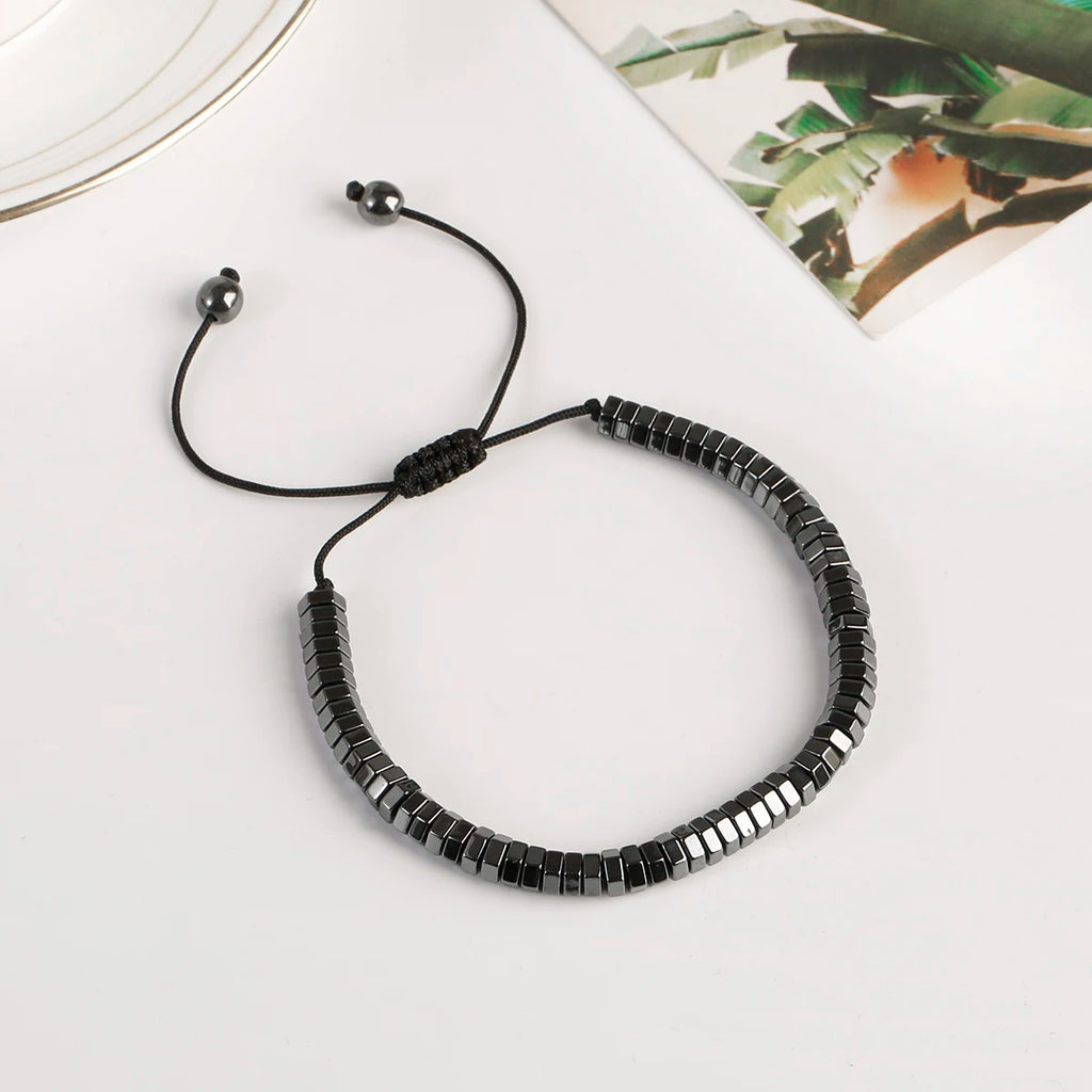 New Arrow Hematite Elastic Bracelet Men Jewelry Armband Heren Fashion Beaded Yoga Bracelet Women Bileklik