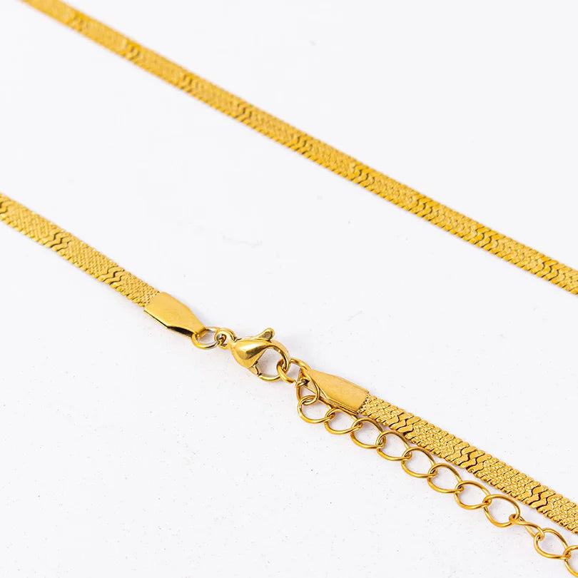1pc Fashion Unisex Snake Chain Stainless Steel Jewelry Flat Snake Herringbone Chain Necklaces for Women Men New Trend