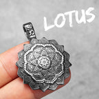 Mandala Flower Pendant — Stainless Steel