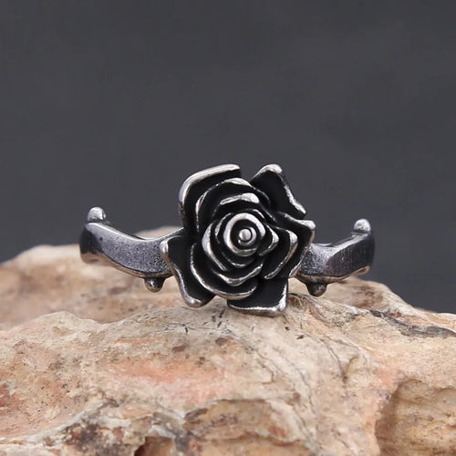 Black Rose Ring — Stainless Steel