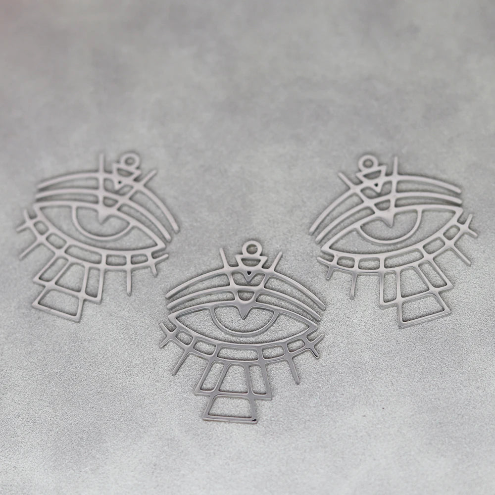 3pcs Eye of Horus Charms DIY Craft Tassels Earrings Necklace Jewelry Making Devil Eye Amulet Stainless Steel Pendant