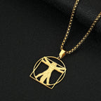 Vitruvian Man Art Pendant Necklace
