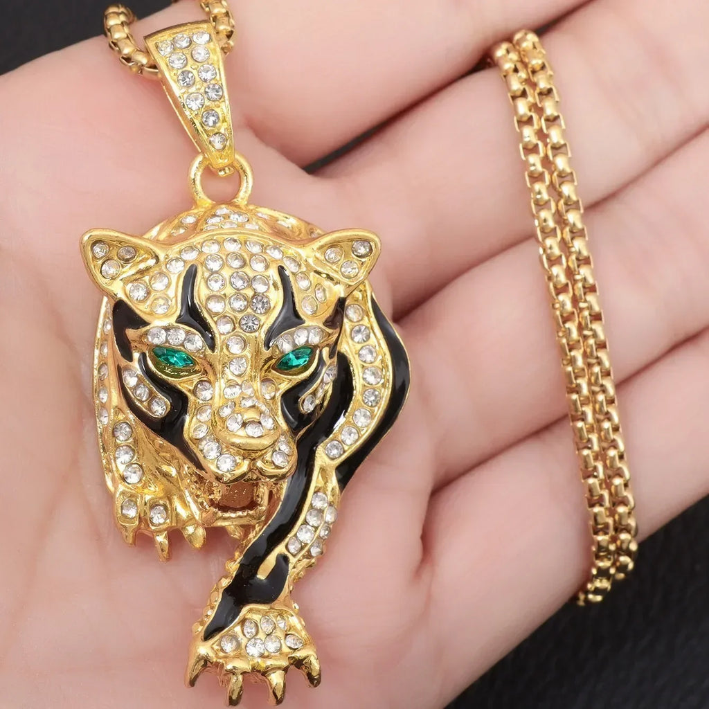 Hip Hop Iec Out Put Crystal Zirconia Dollar Sign Pendant Necklace Fashion Punk Cool Rock Rap Party Jewelry Accessories