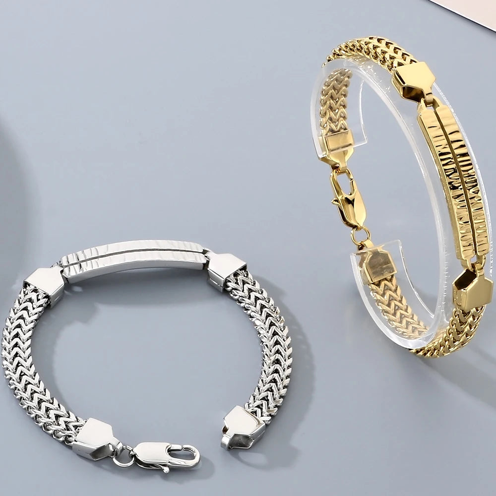 Classic 8MM Men's Keel Link Chain Bracelet for Man Solid 316l Stainless Steel Men's Bracelets Boys Jewelry Accessory