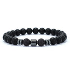 Premium Natural Volcanic Stone Beaded Bracelet Handmade Tiger Eyes Howlite Onyx Beads Braclet Meditation Healing Leisure Joias