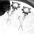 Hiphop Scissors Rivet Earrings For Women Men Stainless Steel Silver Color Gothic Male emo Hoop Dangle Ear Ring Jewelry Accessory