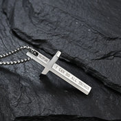 Jesus Cross Philippians Bible Verse Necklace — Stainless Steel