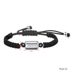 Custom Cylinder Urn Adjustable Braid Bracelet for Women Men Stainless Steel Cremation Ashes Memorial Keepsake Jewelry