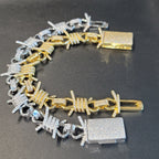 Fully Icy Bracelet Personalized Spike Necklace Gothic Jewelry Gifts For Him Her Infinite Link Chain Party Accessories