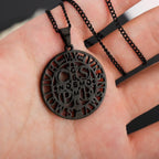 Jesus Cross & Saint Benedict Pendant Necklace — Stainless Steel