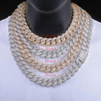 Rose Gold Cuban Chain Necklace Iced Out 24MM