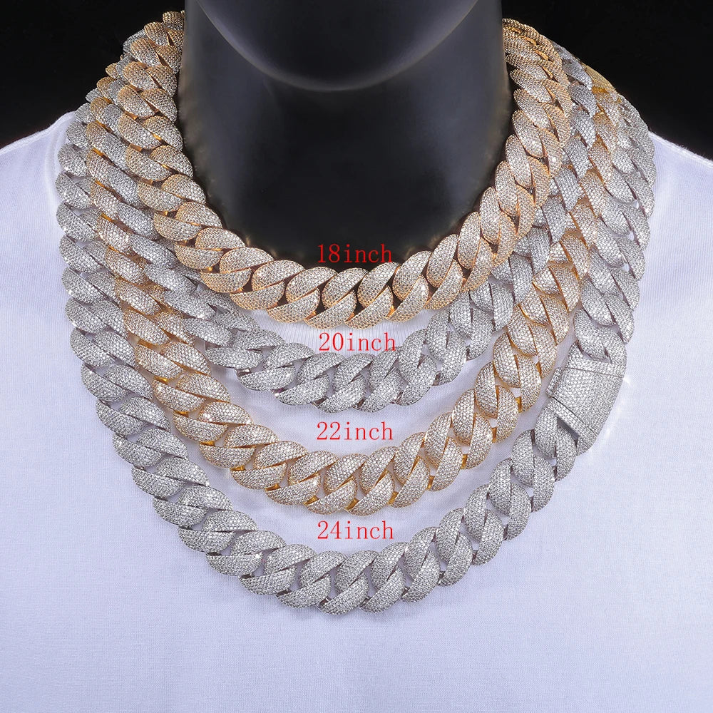 Rose Gold Cuban Chain Necklace Iced Out 24MM