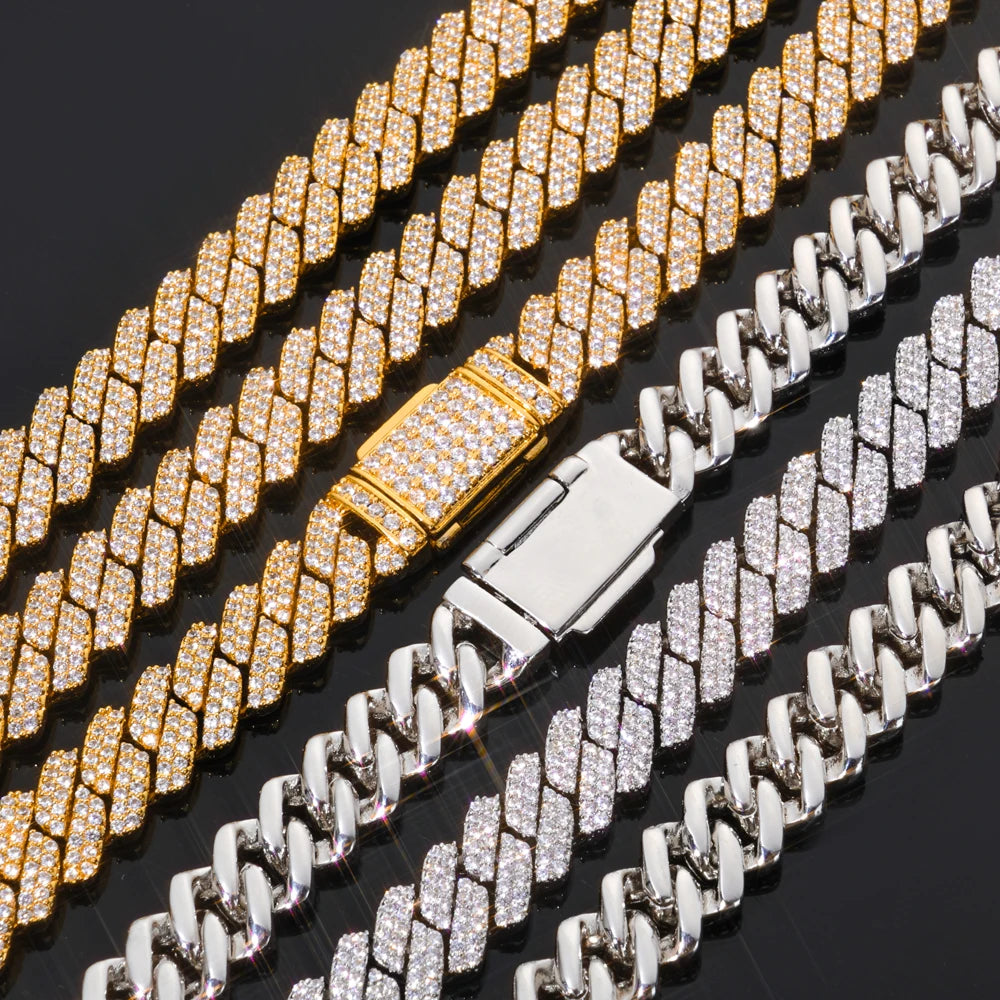 Iced Out Cuban Chain Necklace Stainless Steel 8MM