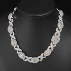 Hip Hop Jewelry 15MM Gold Filled Diamond Infinity Link Bracelet Necklace Set Iced Out CZ Eyes Infinity Cuban Necklace