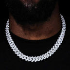 925 Silver Cuban Chain Necklace Iced Out 10-20MM