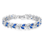 Silver Iced Out Leaf Bracelet Zirconia