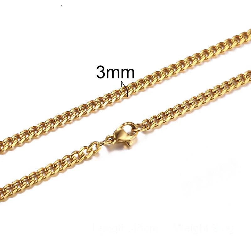 Cuban Link Chain Necklace 3-7mm — Stainless Steel