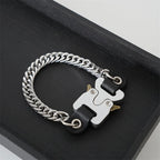 HANGZHI 2021 NEW Hip Hop Punk Titanium Steel Street Men and Women Letters Metal Safety Buckle Necklace Fashion Jewelry