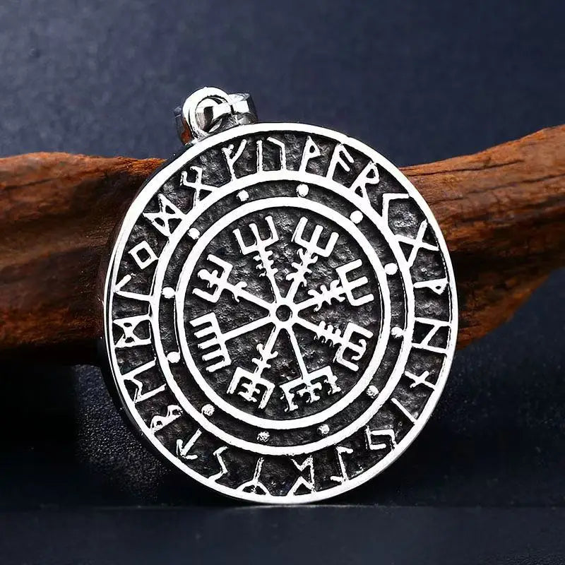 Vintage Stainless Steel Nordic Vikings Pendant For Men Slavic Amulet Pagan Solar Symbol Slavic Wheel Necklaces Fashion