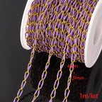 0.5m/1m Gold Plated Stainless Steel Black Enamel Paperclip Link Chain for DIY Punk Choker Necklace Jewelry Craft Making Decor