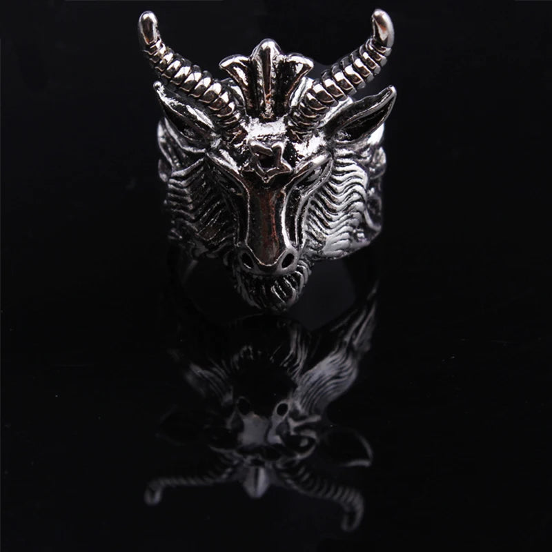 Sigil of Baphomet Open Ring — Stainless Steel
