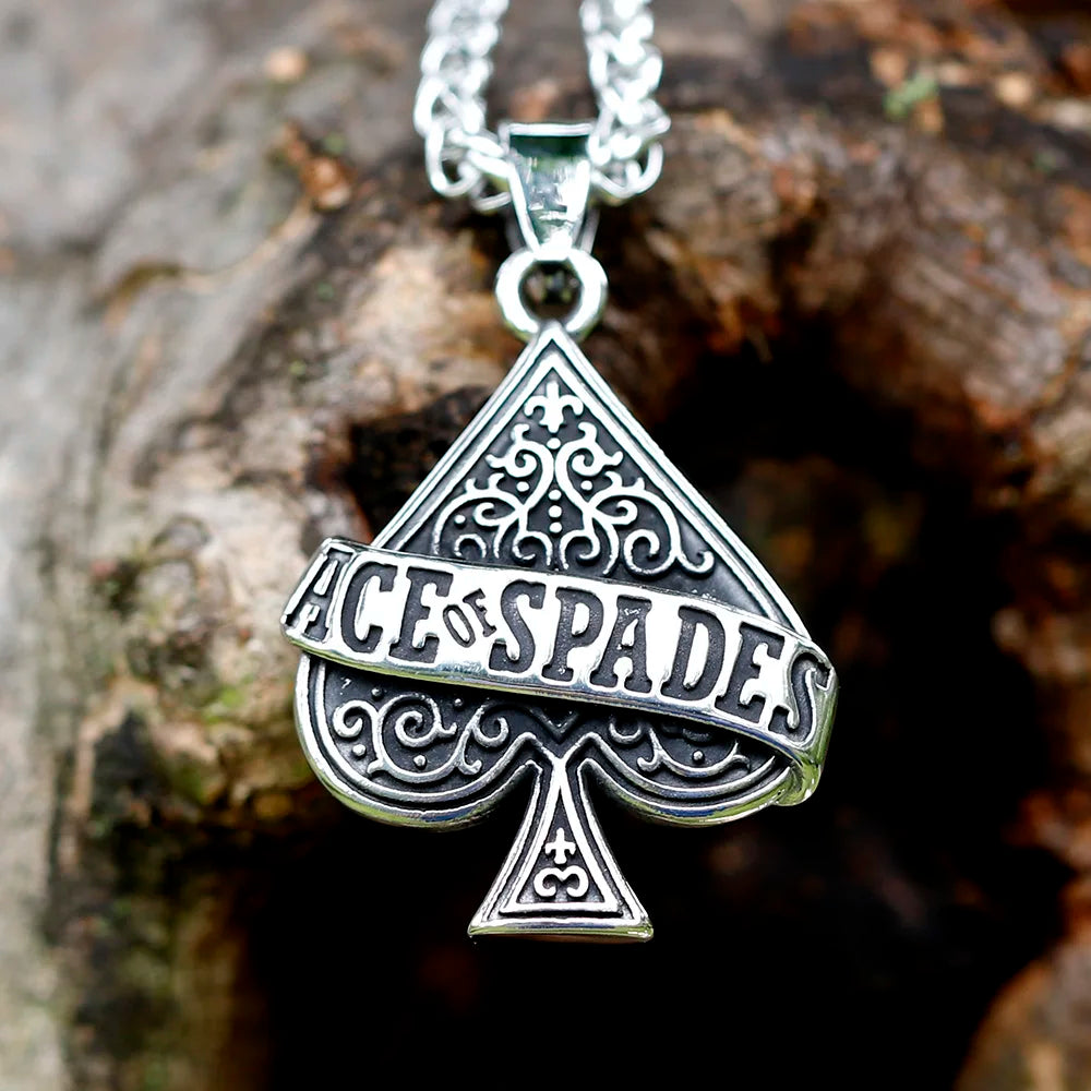 Poker Stainless Steel Pendant Necklace