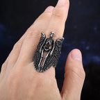 2023 New 316L Stainless Steel Angel Wing Skull Vintage Punk For Man Aegishjalmur Jewelry Boyfriend Gift Freeshipping