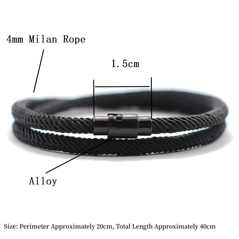 New Minimalist Men's Rope Bracelet Double Layer Survival Bracelet Accessories Boyfriend Gift Magnet Buckle Men's