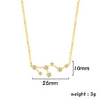 Unift Clear Zircon Zodiac Constellation Women Necklaces Star Sign Pisces Aries Taurus Pendant Fashion Horoscope Amulet Jewelry