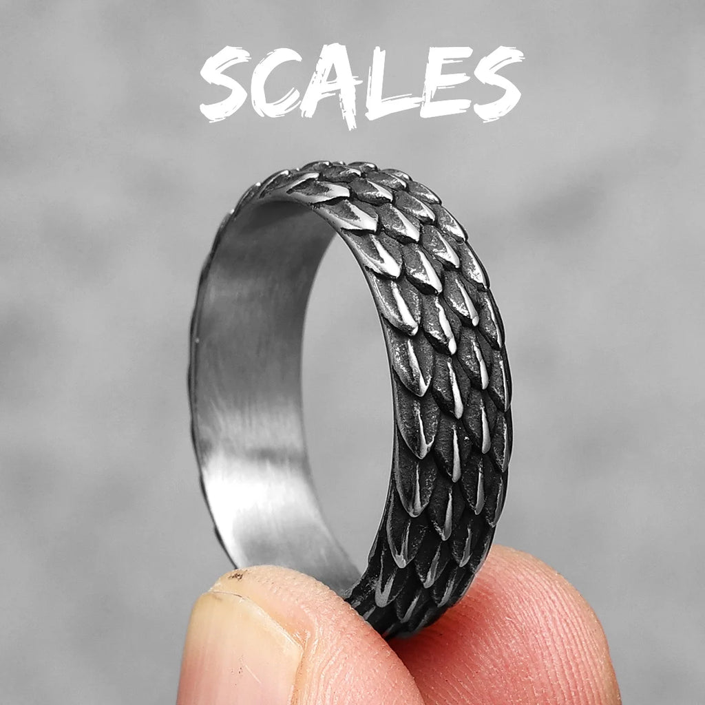 Dragon Scale Ring — Stainless Steel