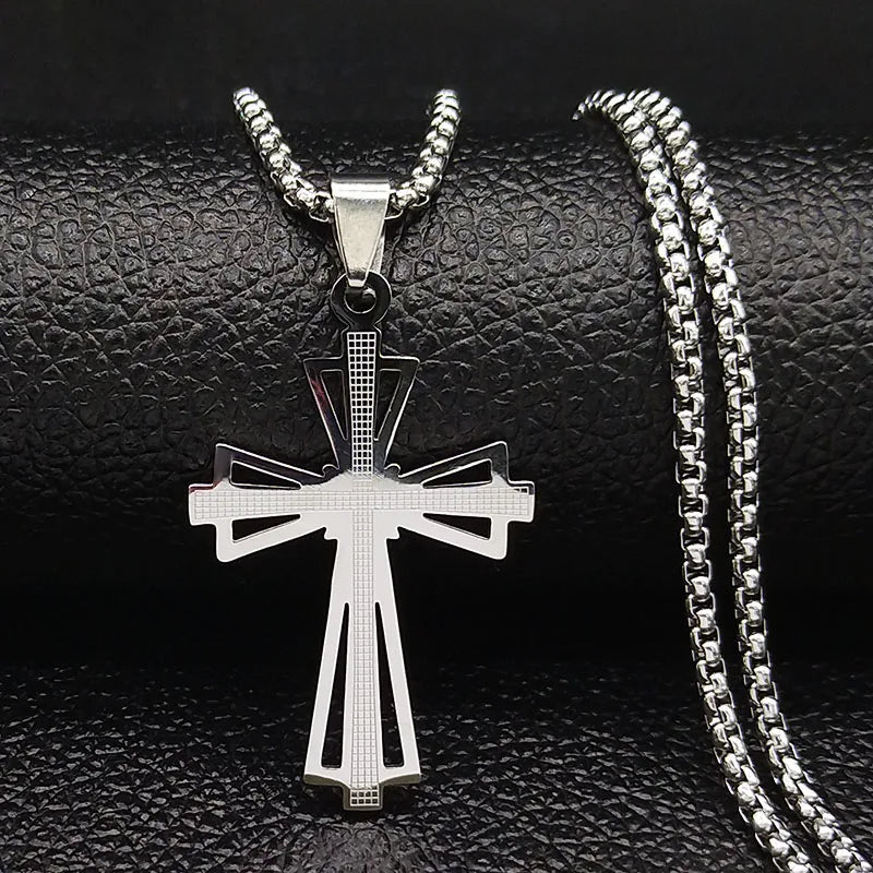 Christian Jesus Cross Pendant Necklace — Gold
