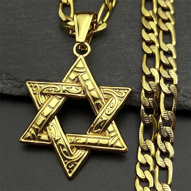 Star of David Pendant Necklace — Steel
