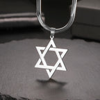 Star of David Snake Chain Necklace — Stainless Steel