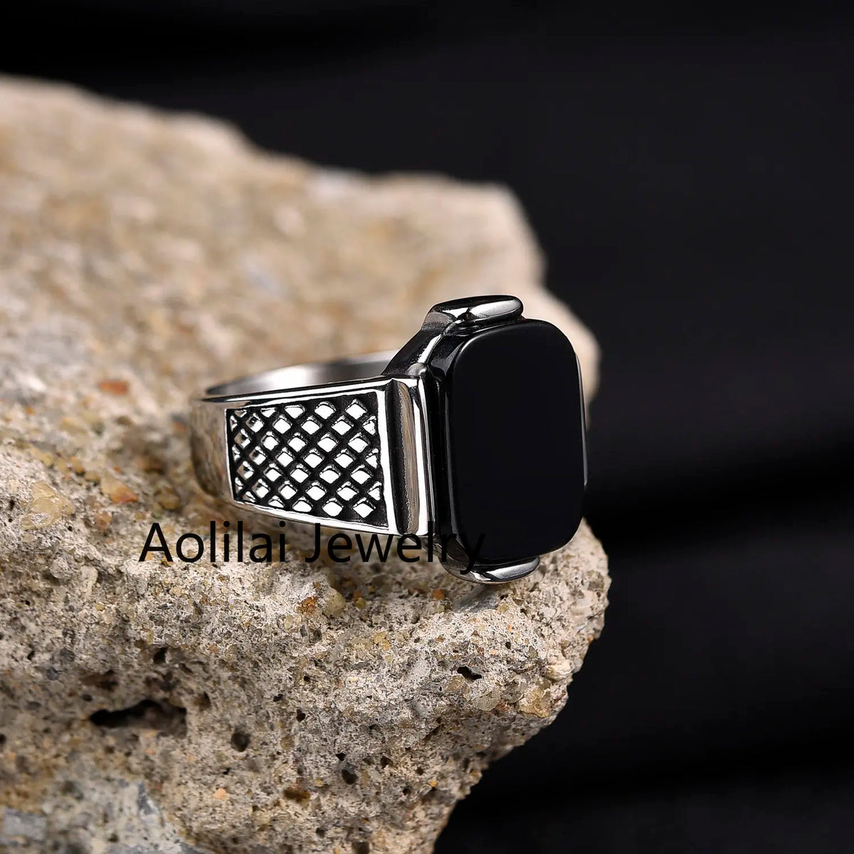 R3351 Men's High Quality Stainless Steel Multiple Color Styles Onyx Rings Jewelry Professional Factory Made