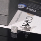 925 Sterling Silver  VVS1 D Color Moissanite  Square Stud Earrings for Men Women Screw Ear Stud Fine Jewelry Diamonds Pass Test