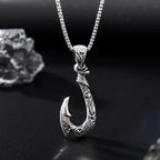 Norse Mythology Moana Fishing Hook Men's Pendant Necklace Retro Legendary Viking Designer Pendants Box Chain Jewelry Party Gift