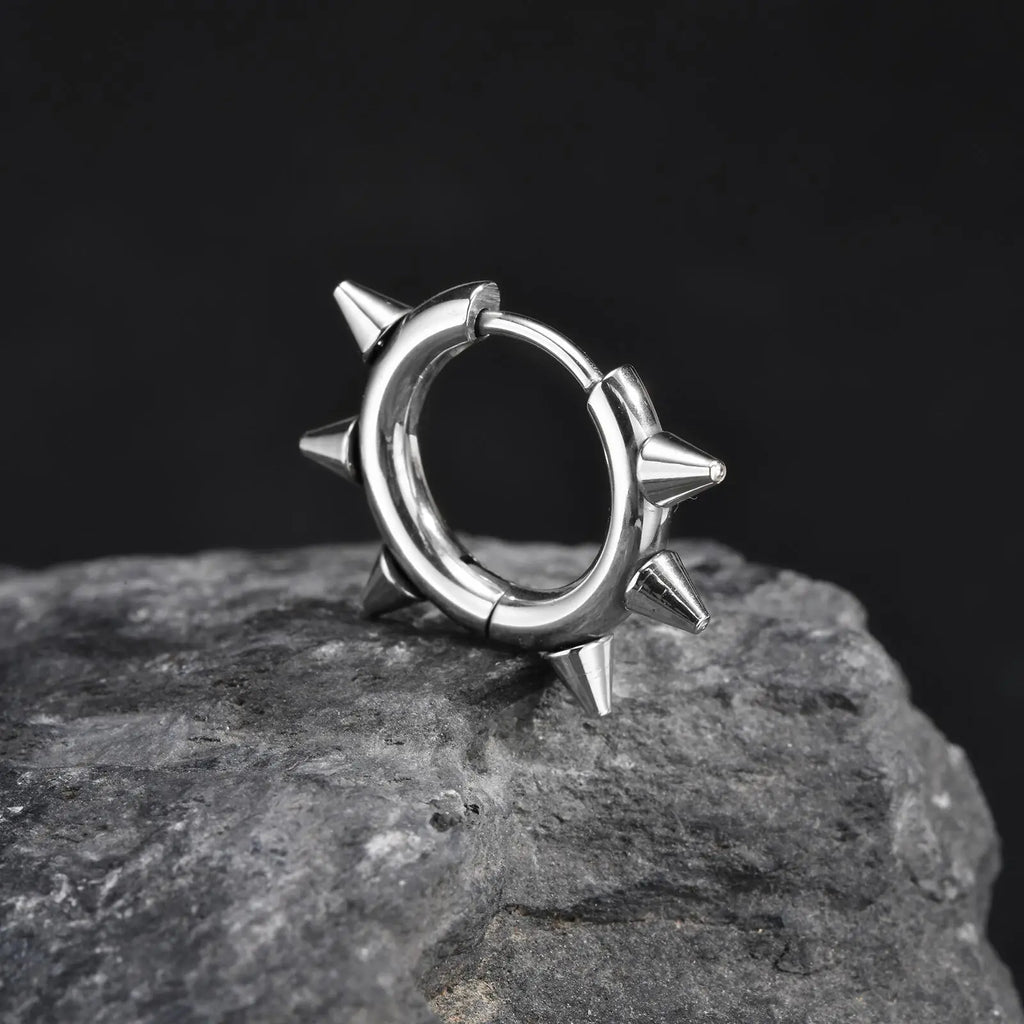 Rivet Hoop Earring — Stainless Steel