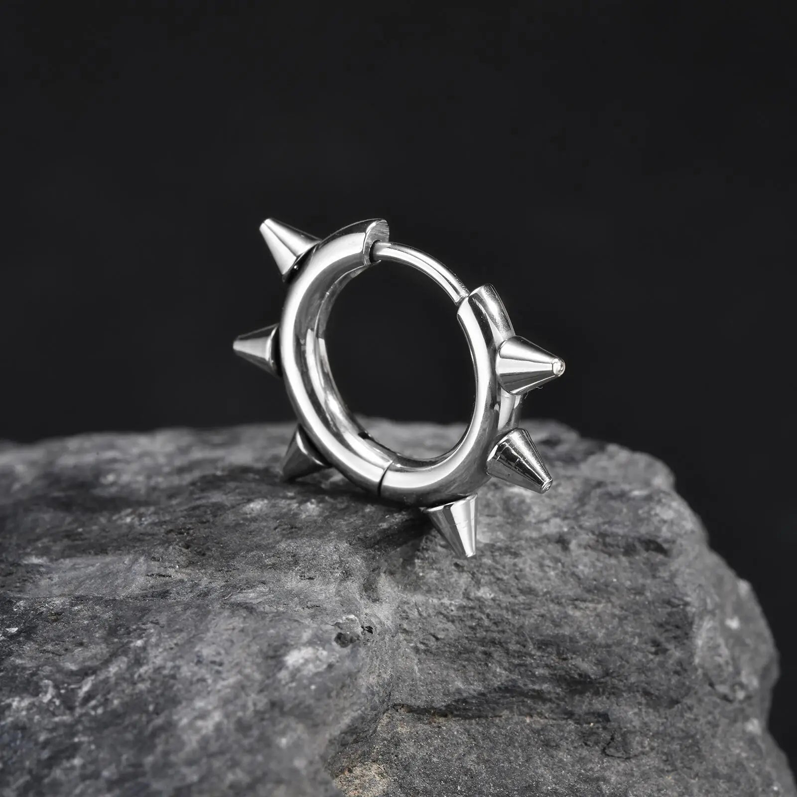 Rivet Hoop Earring — Stainless Steel