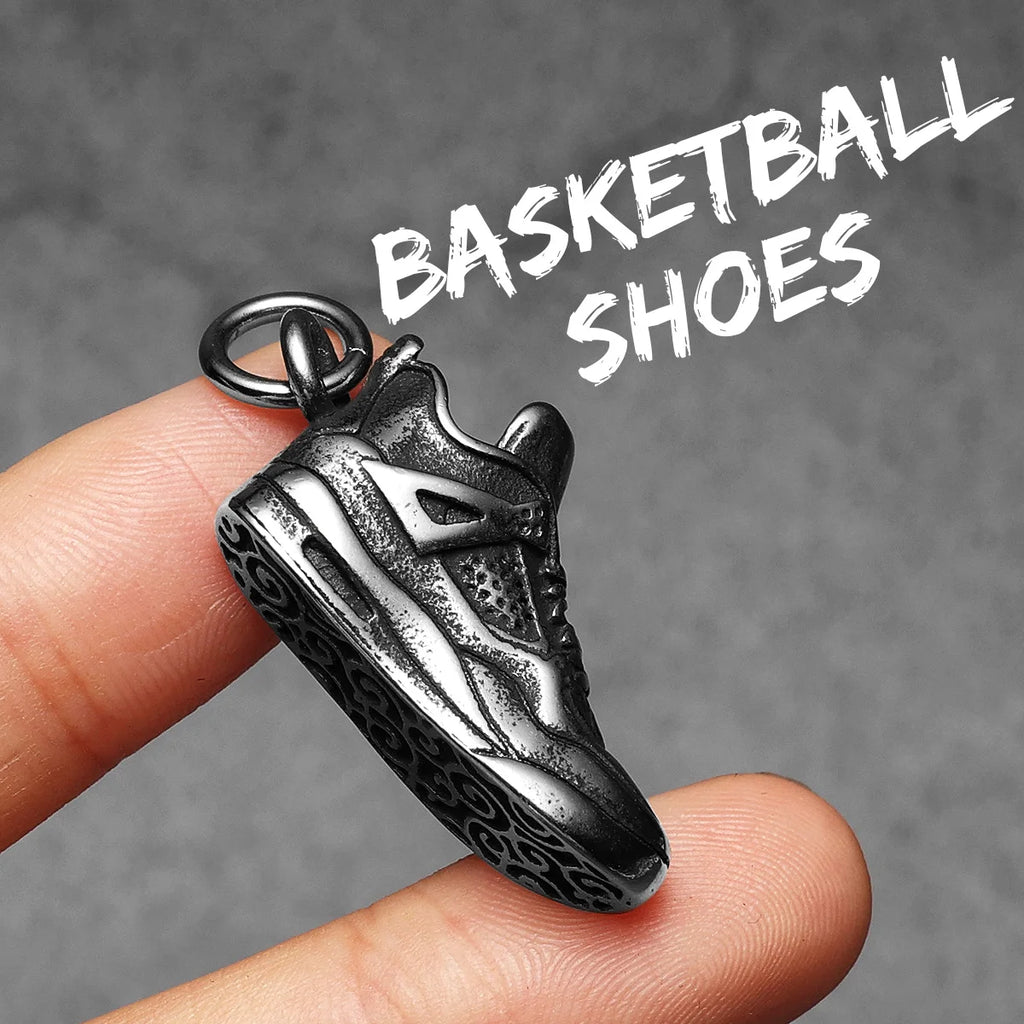 Basketball Shoe Pendant — Stainless Steel