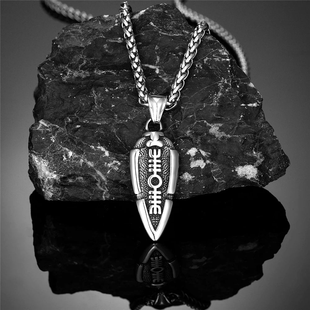 Odin's Spear Arrowhead Pendant Necklace — Steel