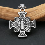 Vintage Stainless Steel Saint Benedict Exorcist Pendant Necklaces For Men Women Fashion Religious Amulet Jewelry