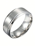 Minimalist Brushed Tungsten Stainless Steel Ring for Men and Women