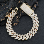 Iced Out Cuban Necklace Stainless Steel 16MM 3-Row